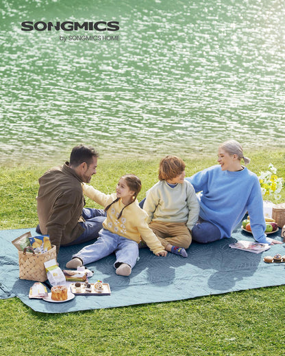 Picnic Blanket 200 x 200 cm Leaf Pattern and Blue - image 24