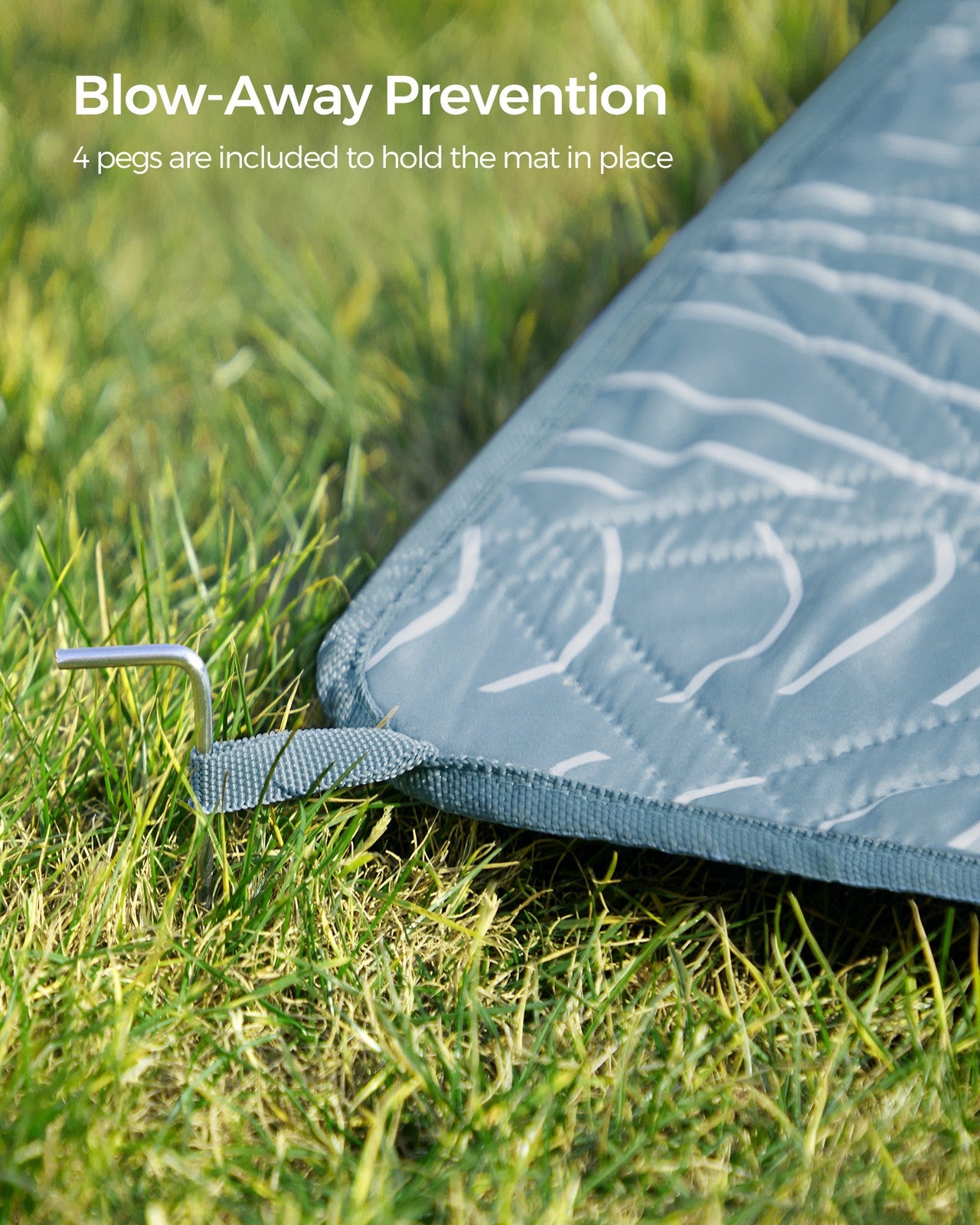 Picnic Blanket 200 x 200 cm Leaf Pattern and Blue - image 26