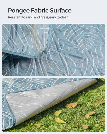 Picnic Blanket 200 x 200 cm Leaf Pattern and Blue - image 27