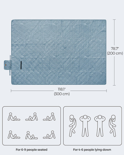 Picnic Blanket 200 x 200 cm Leaf Pattern and Blue - image 29