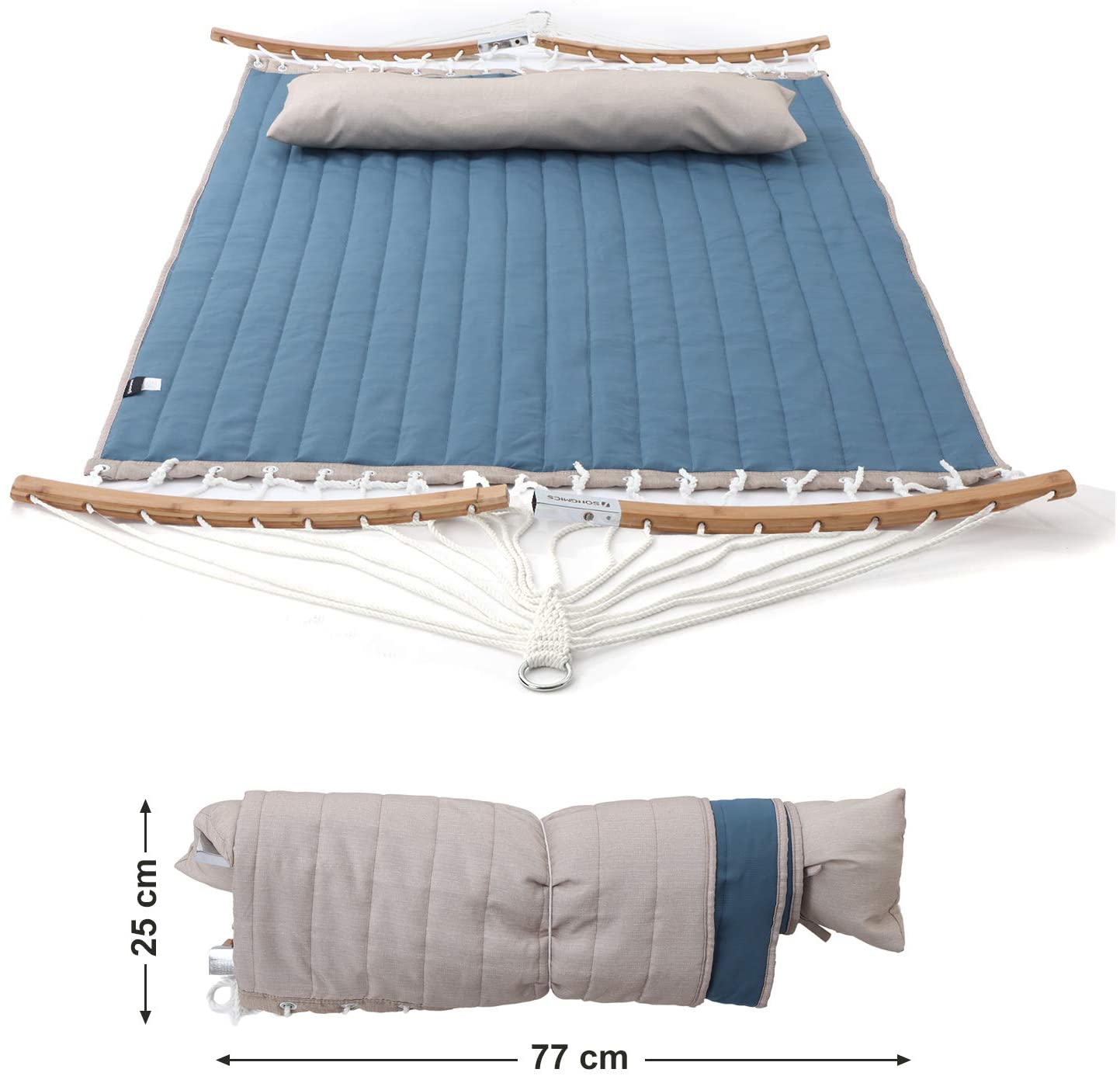 Blue Portable Hammock with Pillow - image 3