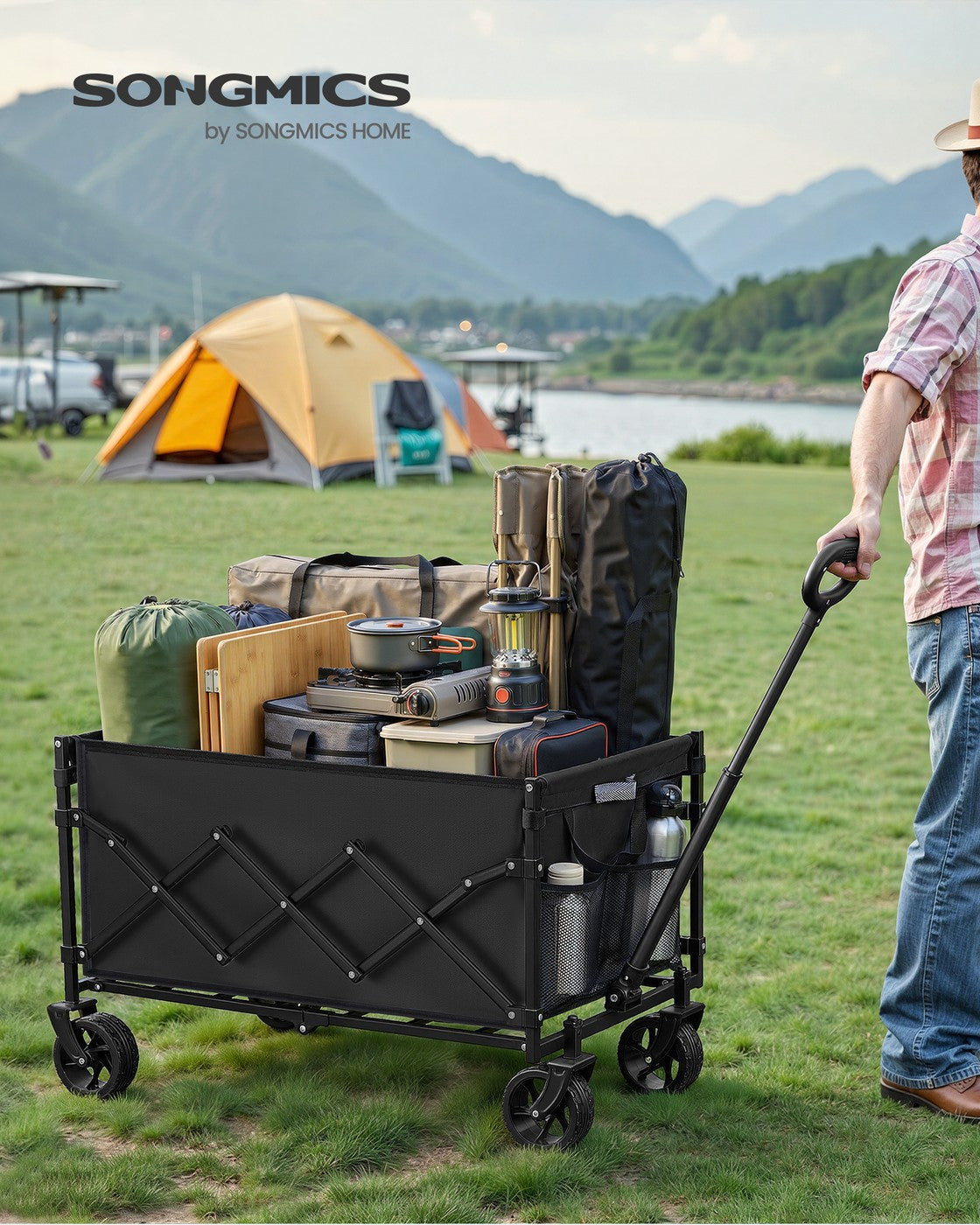 Foldable Camping Trolley with 4 Reinforced Wheels - image 16