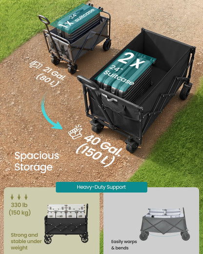 Foldable Camping Trolley with 4 Reinforced Wheels - image 17