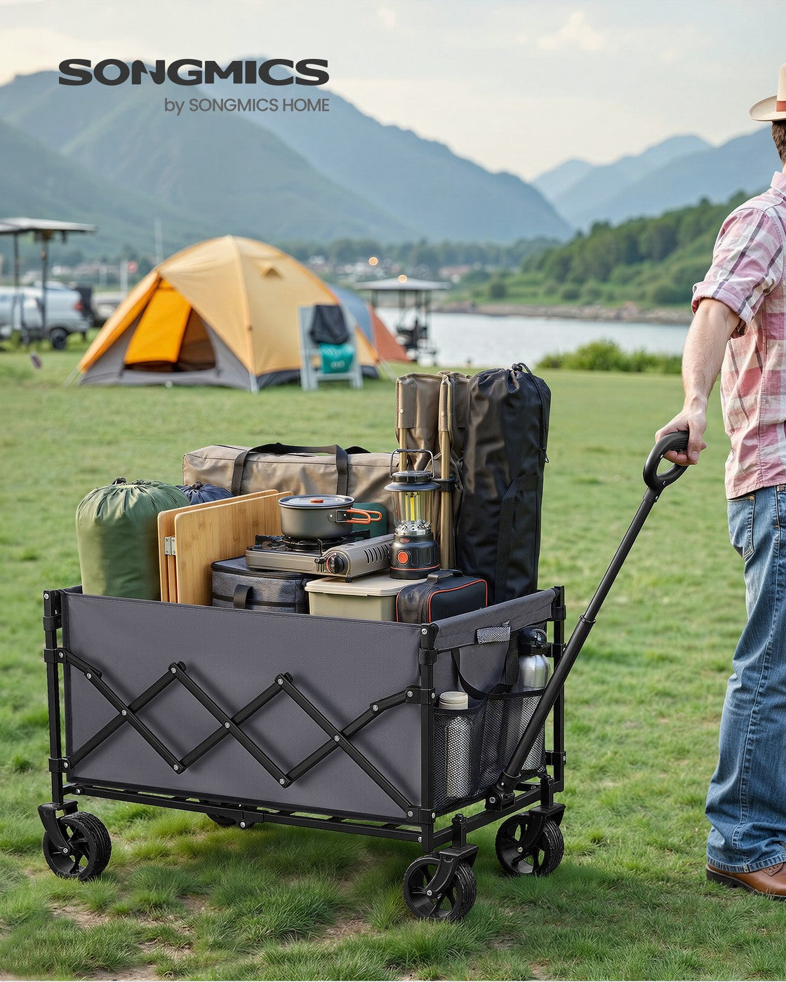 Foldable Camping Trolley with 4 Reinforced Wheels - image 23
