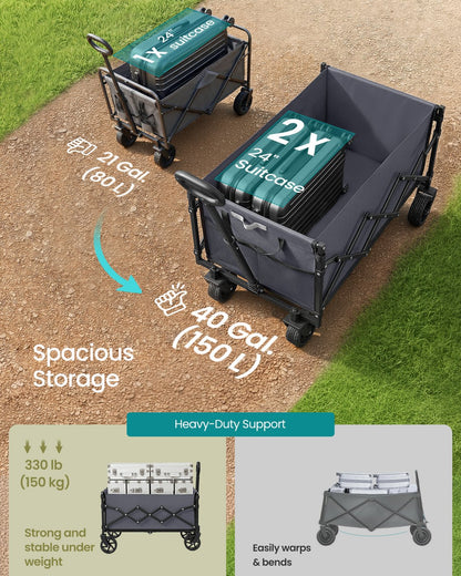 Foldable Camping Trolley with 4 Reinforced Wheels - image 24