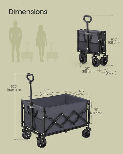 Foldable Camping Trolley with 4 Reinforced Wheels - image 28