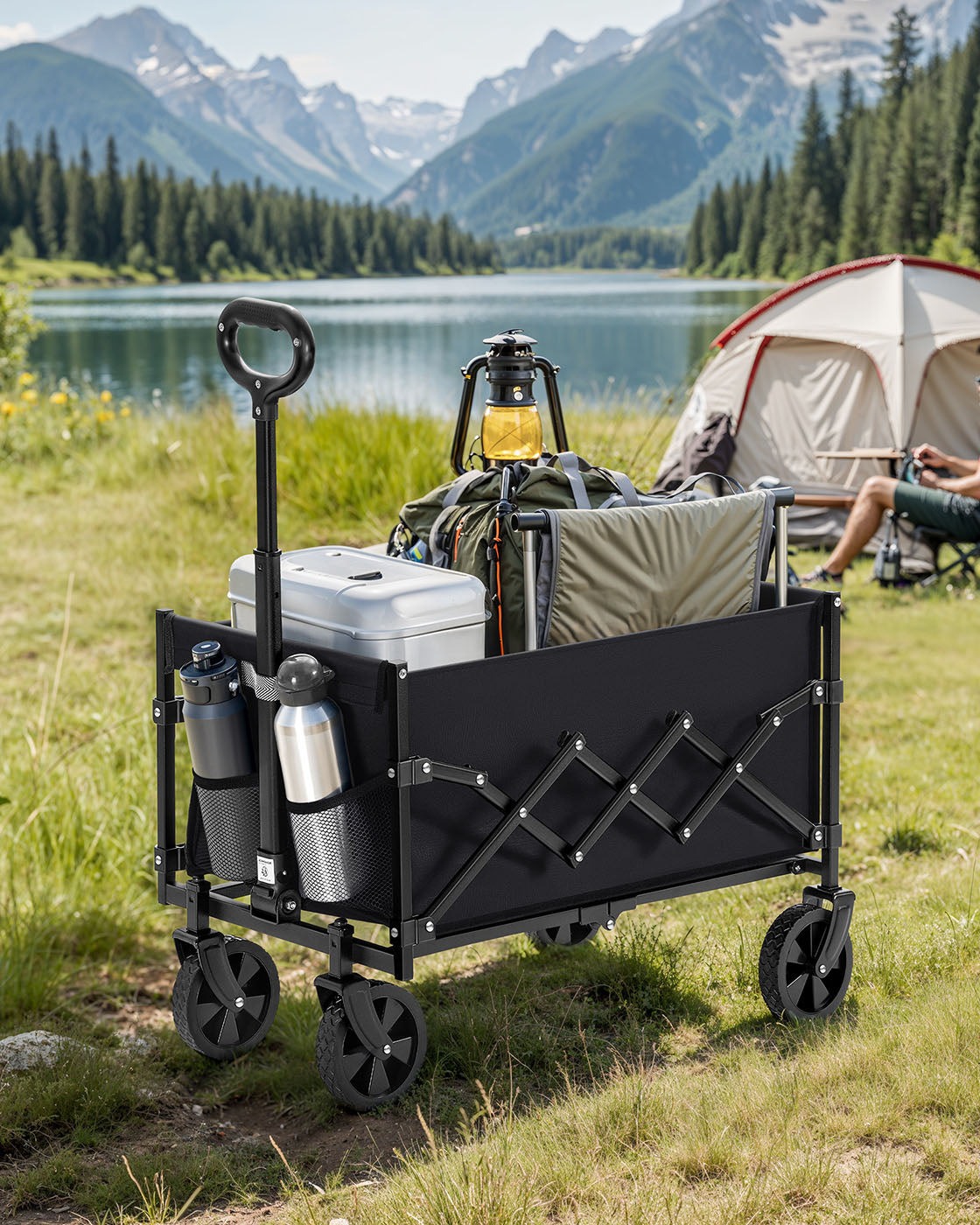 Foldable Camping Trolley with 4 Reinforced Wheels - image 9