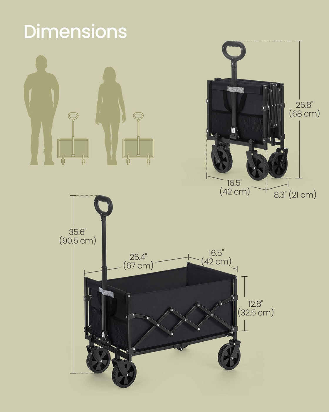 Foldable Camping Trolley with 4 Reinforced Wheels - image 14
