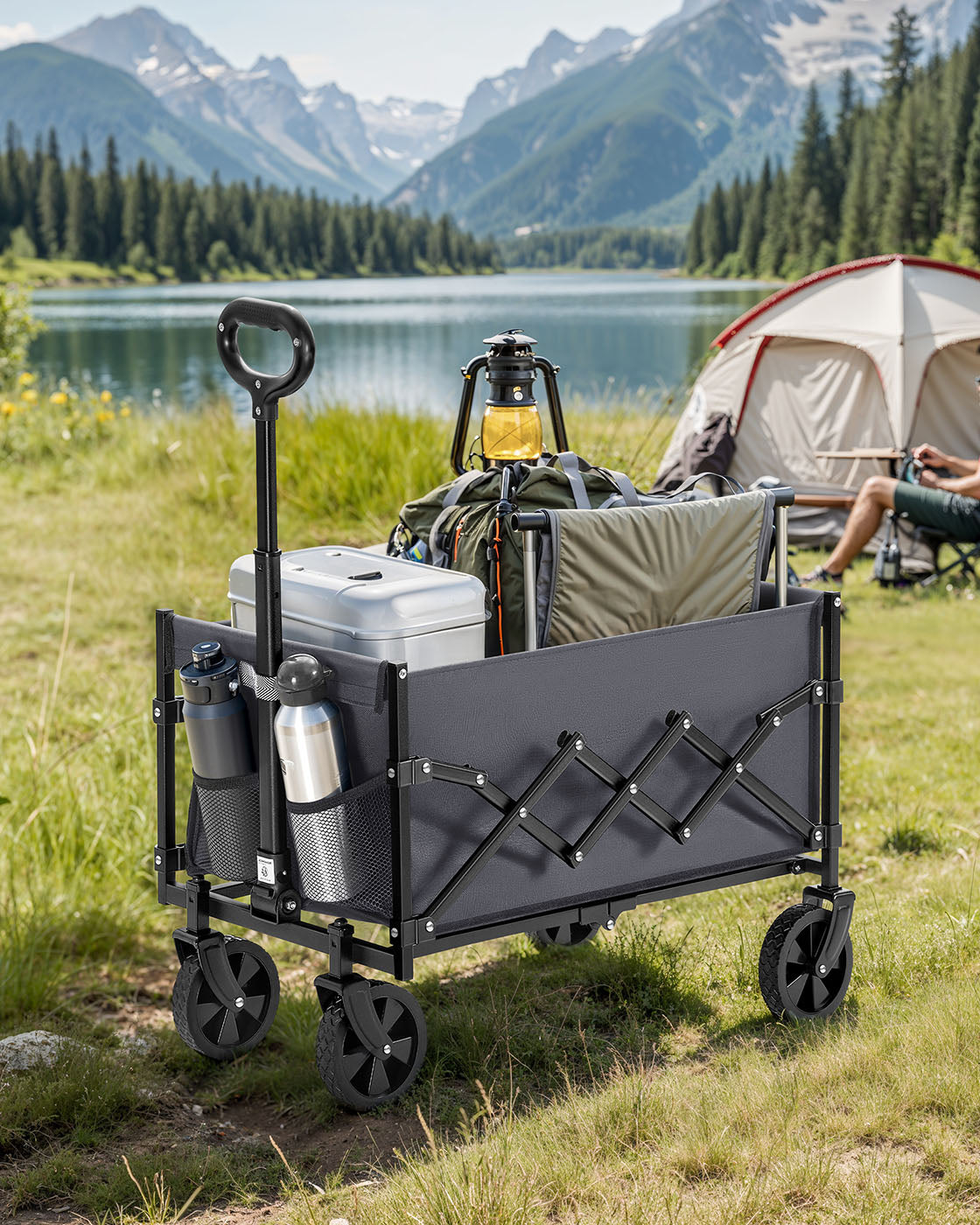 Foldable Camping Trolley with 4 Reinforced Wheels - image 2