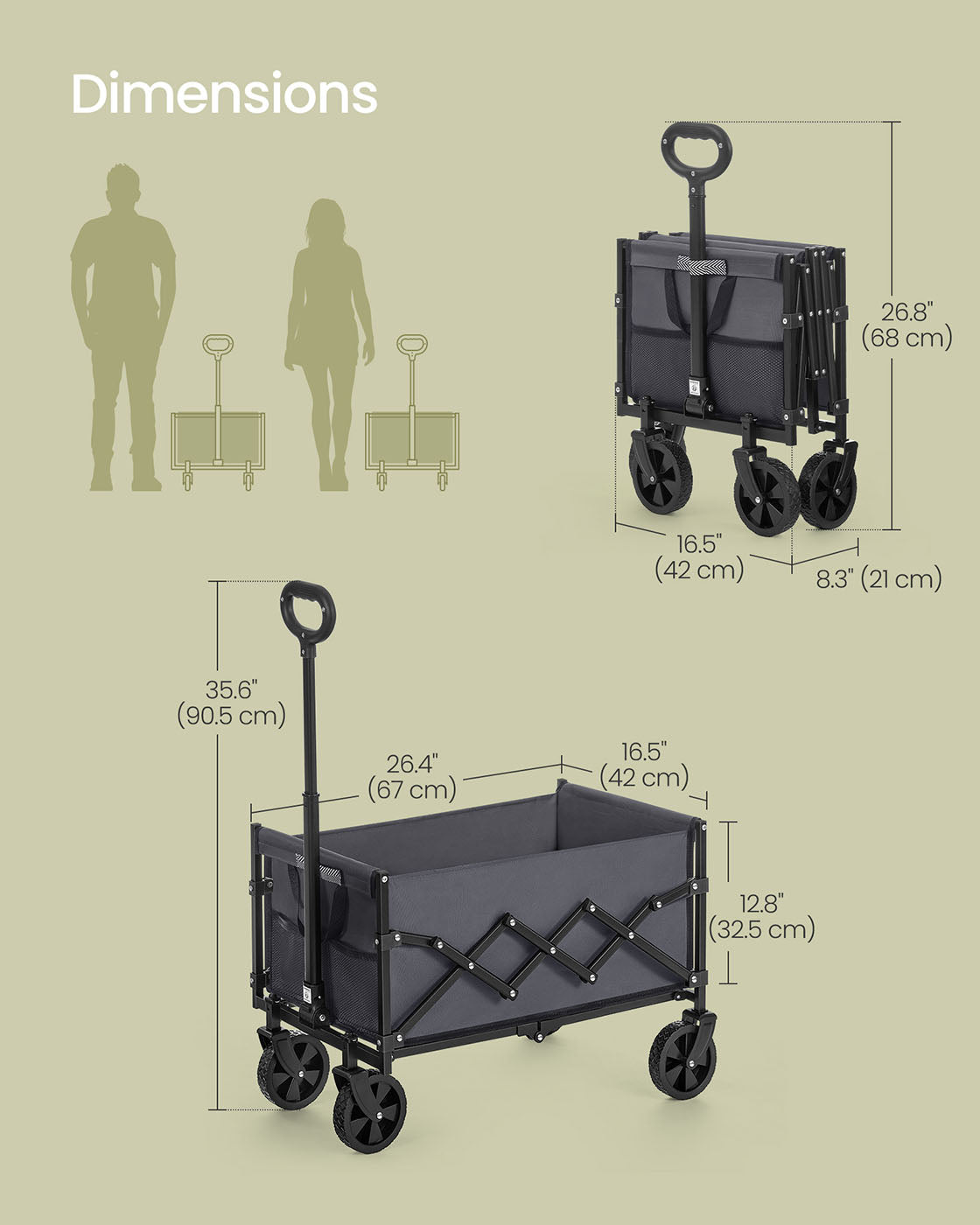 Foldable Camping Trolley with 4 Reinforced Wheels - image 7