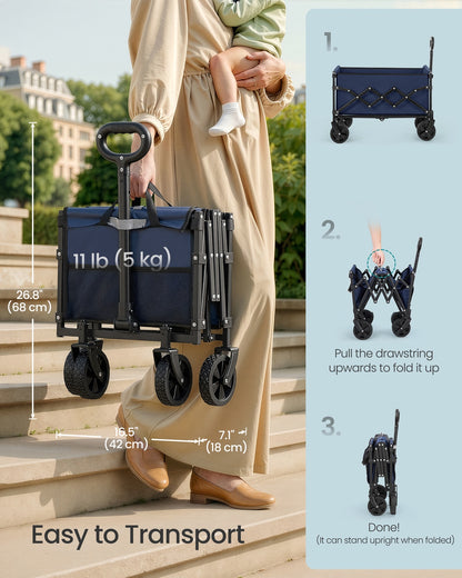 Foldable Camping Trolley with 4 Reinforced Wheels - image 32