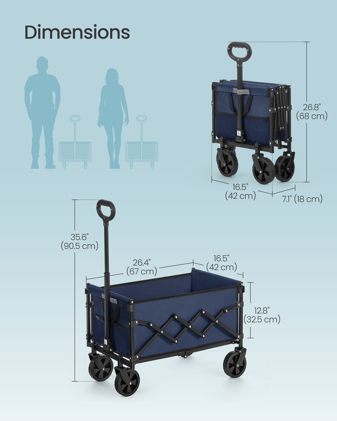 Foldable Camping Trolley with 4 Reinforced Wheels - image 35