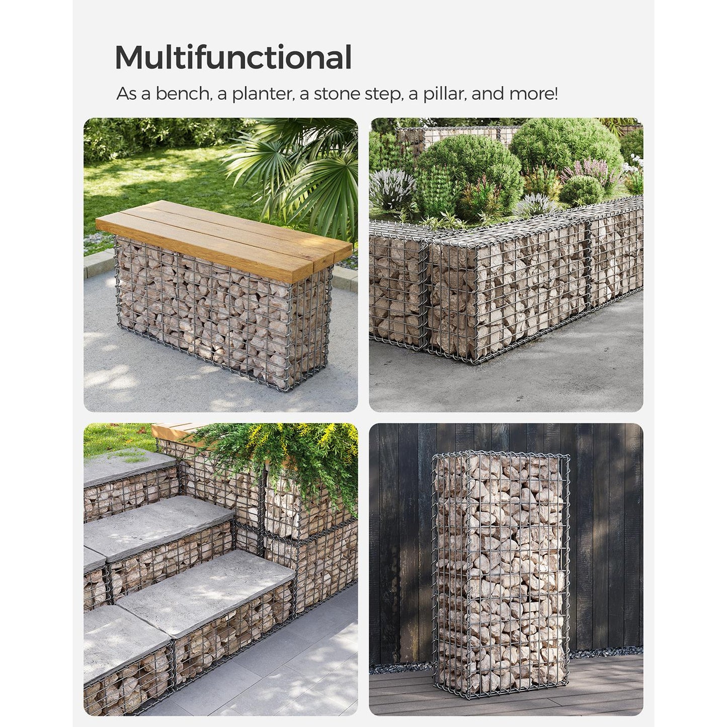 Gabion Basket, Metal Gabion Cages for Stones 100 x 50 x 30 cm - image 9