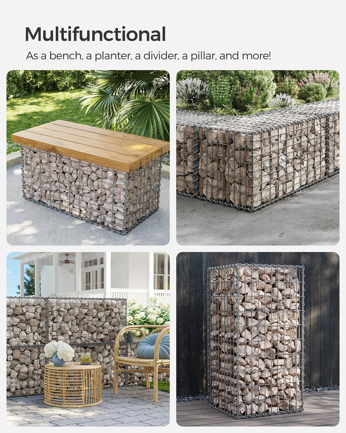 Gabion Basket Garden Fence 100 x 50 x 50 cm - image 9