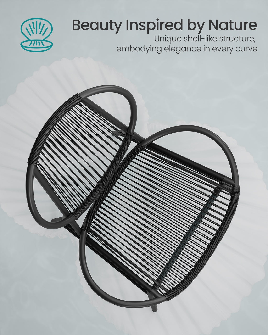 3-Piece Garden Bistro Set Ink Black - image 4