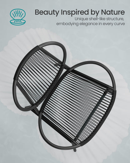 3-Piece Garden Bistro Set Ink Black - image 4