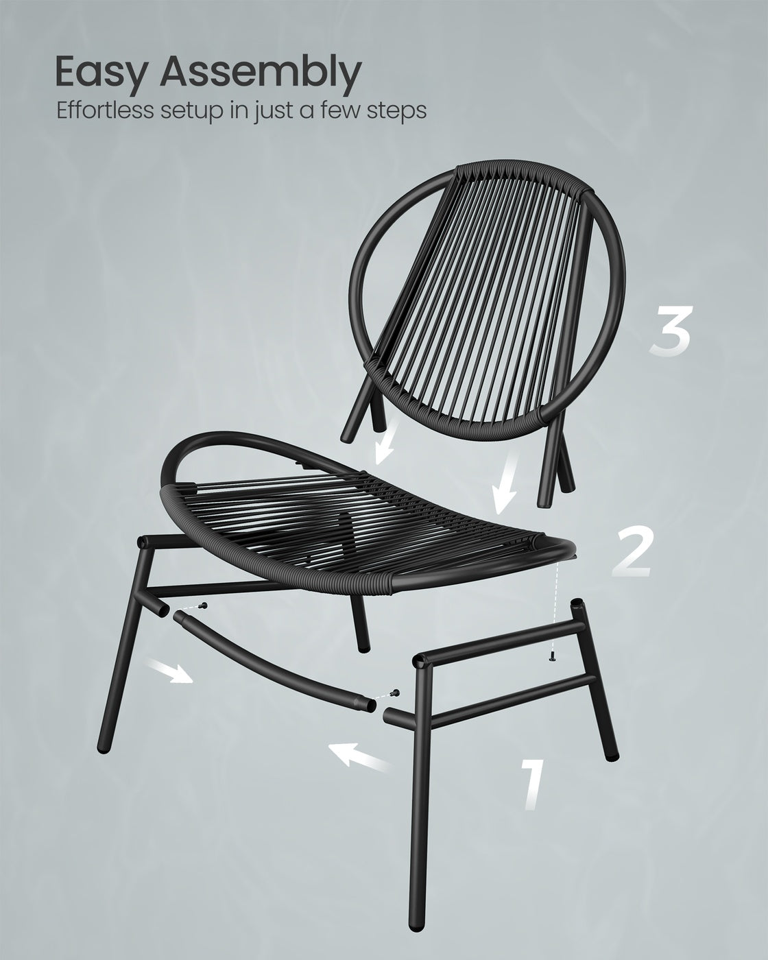 3-Piece Garden Bistro Set Ink Black - image 7
