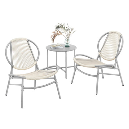 3-Piece Garden Bistro Set Ink Black - image 8