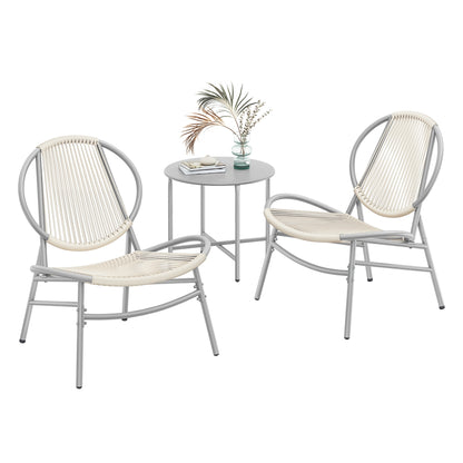 Garden Bistro Set with Side Table and 2 Chair Dove Grey - image 1