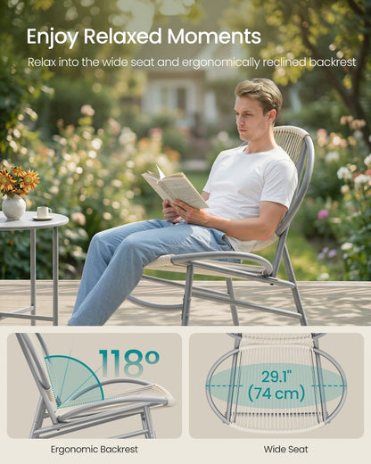 3-Piece Garden Bistro Set Ink Black - image 10