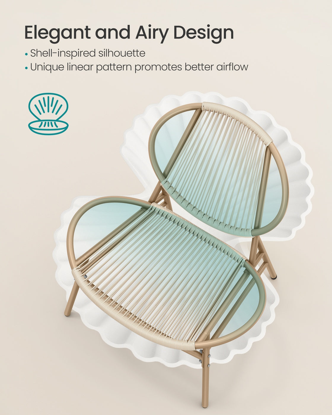 Garden Bistro Set, 3 Pieces, Acapulco Chairs - image 2