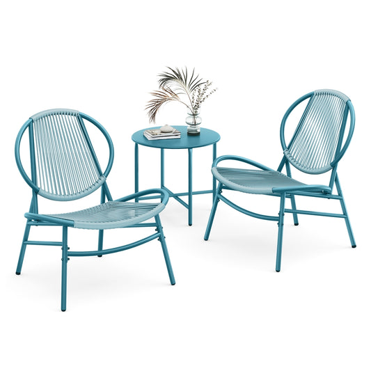 3-Piece Garden Bistro Set Lake Blue - image 1