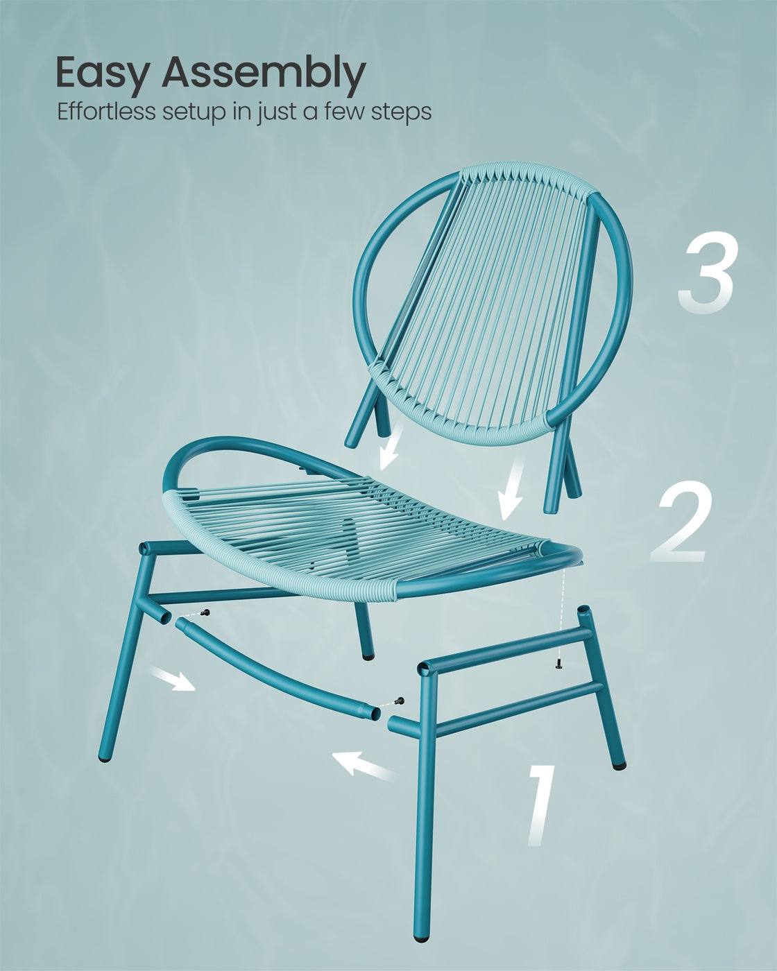 3-Piece Garden Bistro Set Lake Blue - image 7