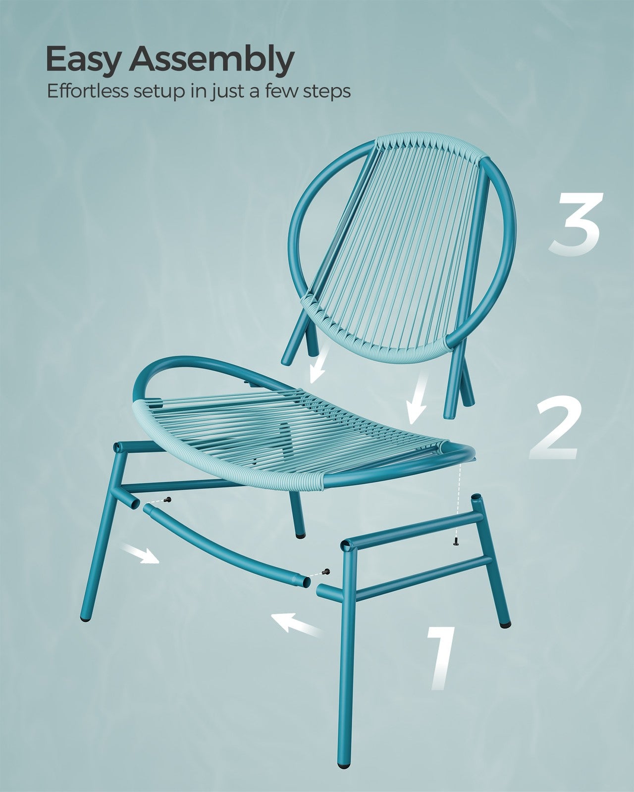 3-Piece Garden Bistro Set Lake Blue - image 12