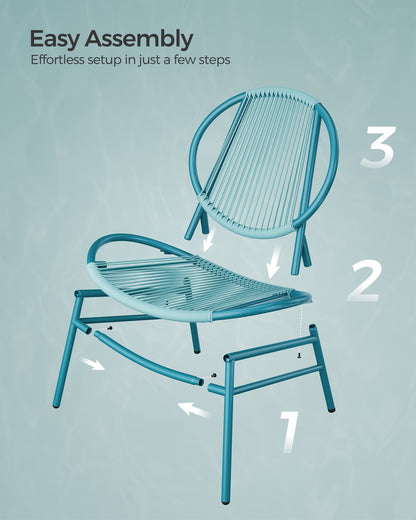 3-Piece Garden Bistro Set Lake Blue - image 12
