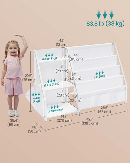 Kids bookshelf and toy organiser with side pocket - image 6
