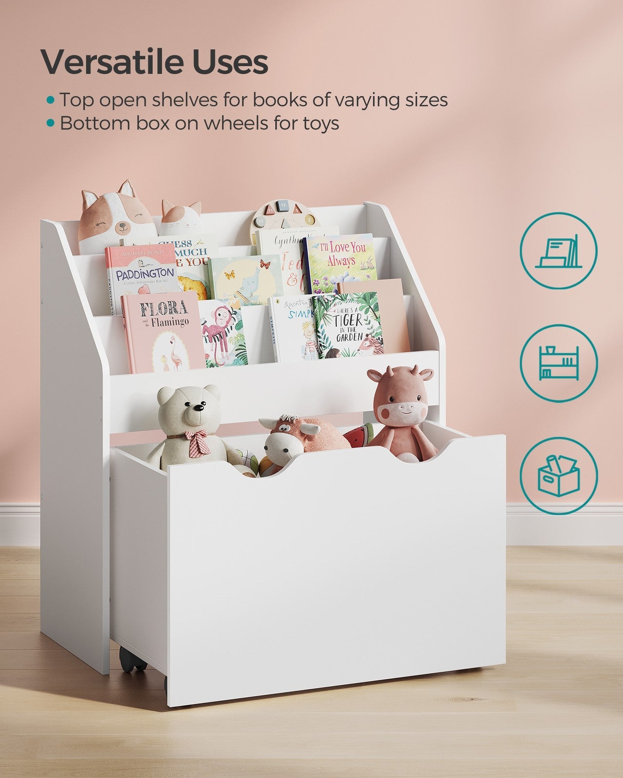 Multipurpose Kids Bookshelf and Toy Organiser Dove Grey - image 10