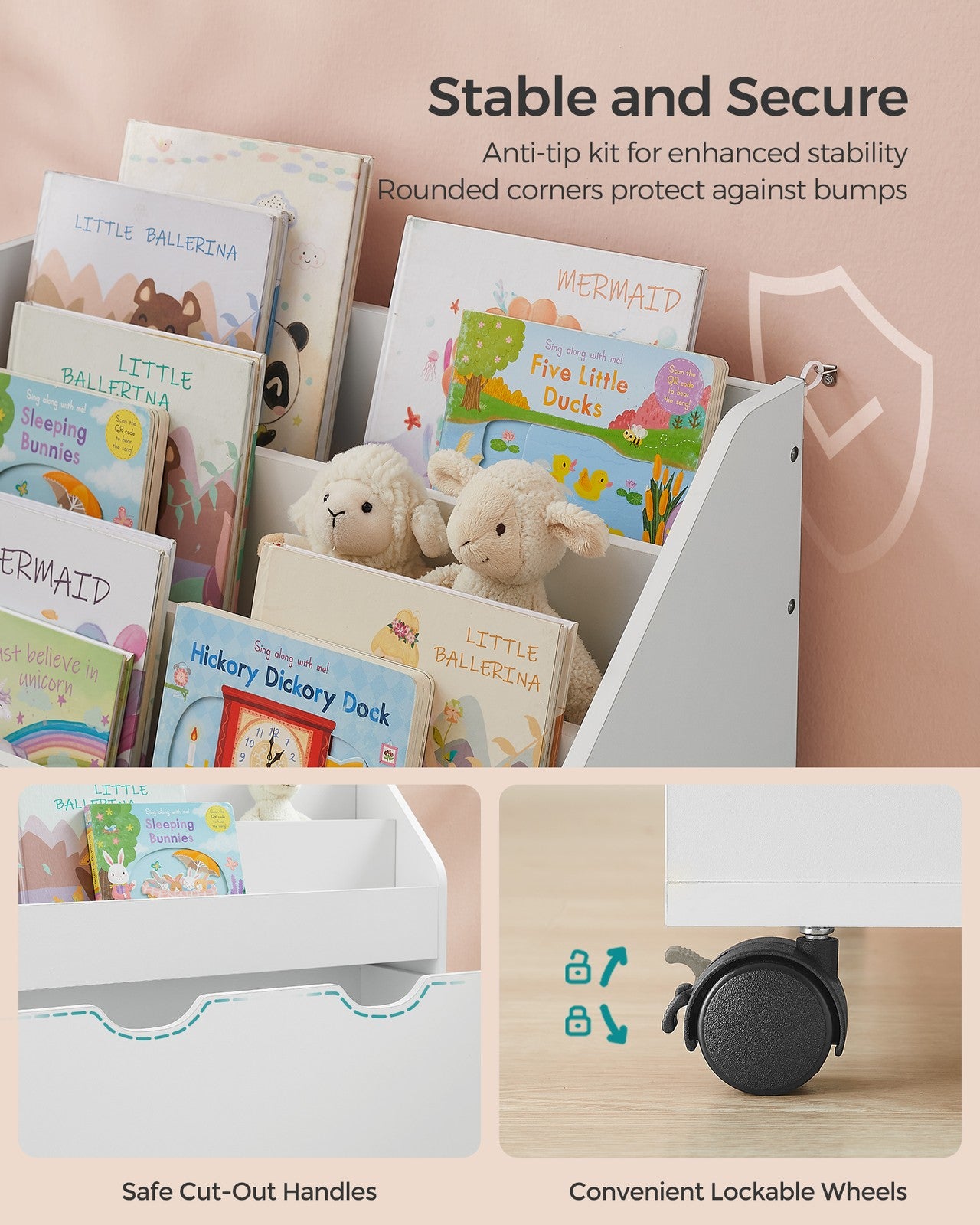Multipurpose Kids Bookshelf and Toy Organiser Dove Grey - image 11