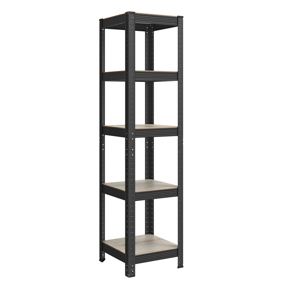 37 cm Wide Shelving Unit Max. Load 400 kg Greige and Black - image 1
