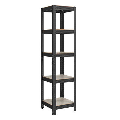37 cm Wide Shelving Unit Max. Load 400 kg Greige and Black - image 1