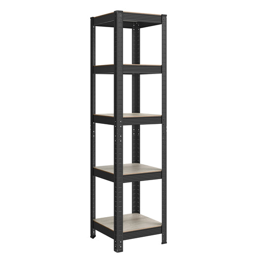 37 cm Wide Shelving Unit Max. Load 400 kg Greige and Black - image 1