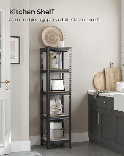 37 cm Wide Shelving Unit Max. Load 400 kg Greige and Black - image 2