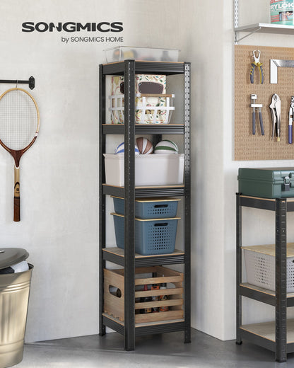 37 cm Wide Shelving Unit Max. Load 400 kg Greige and Black - image 4