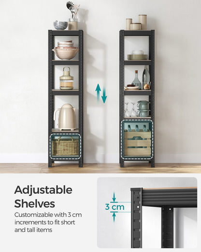 37 cm Wide Shelving Unit Max. Load 400 kg Greige and Black - image 6