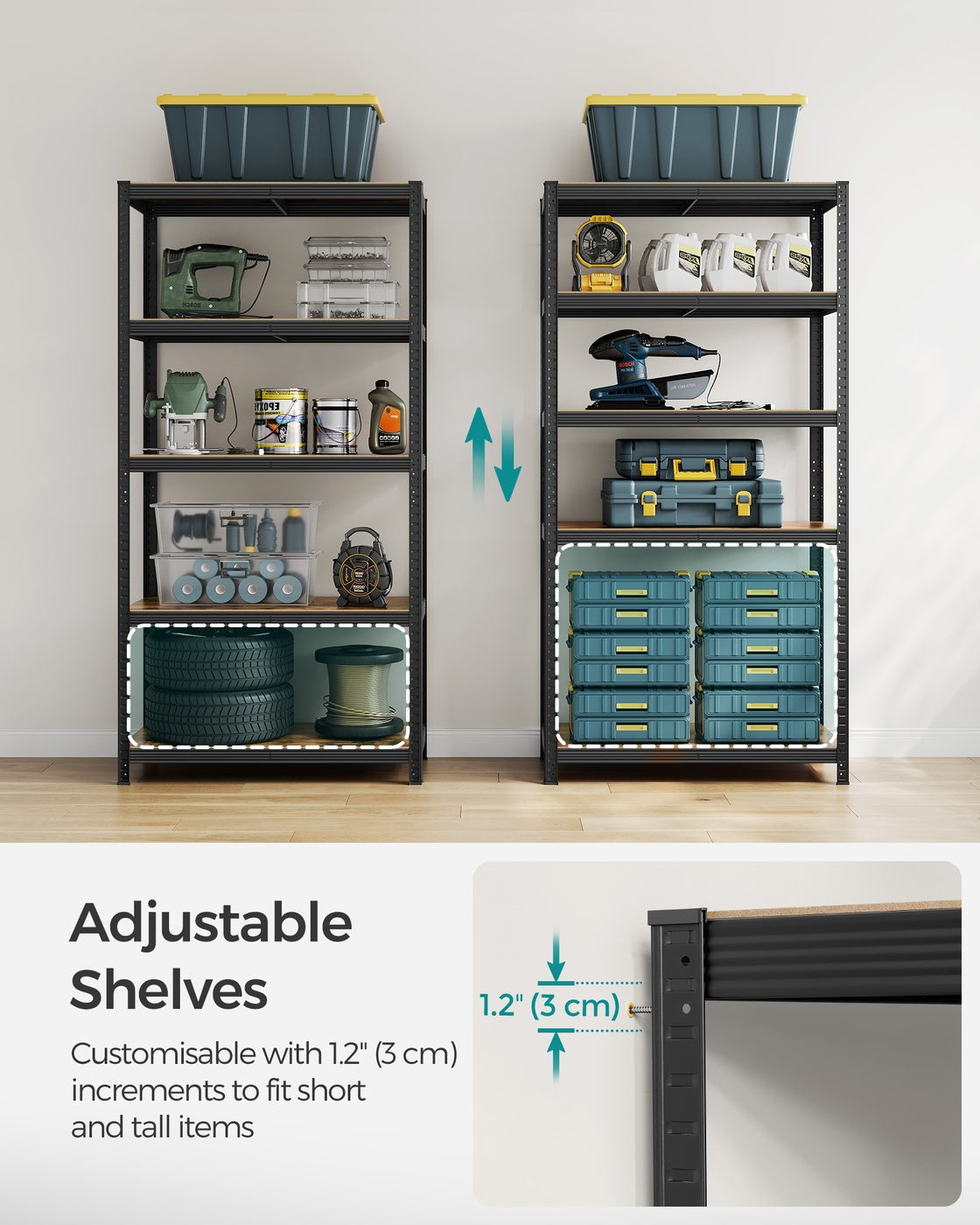 Set of 2 Silver Garage Shelving - image 109