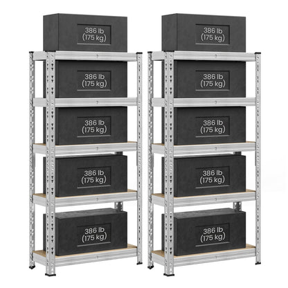 Heavy duty metal storage shelf with adjustable shelves Silver - image 8