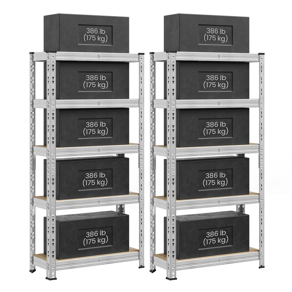 Heavy duty metal storage shelf with adjustable shelves Silver - image 1