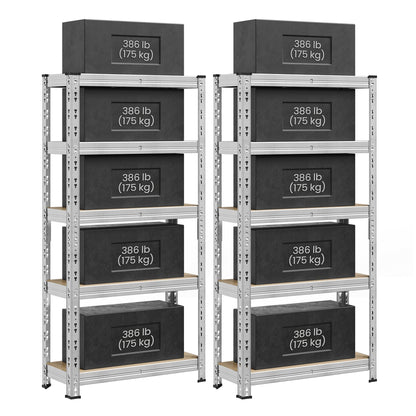Heavy duty metal storage shelf with adjustable shelves Silver - image 1