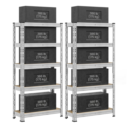 Heavy duty metal storage shelf with adjustable shelves Silver - image 1