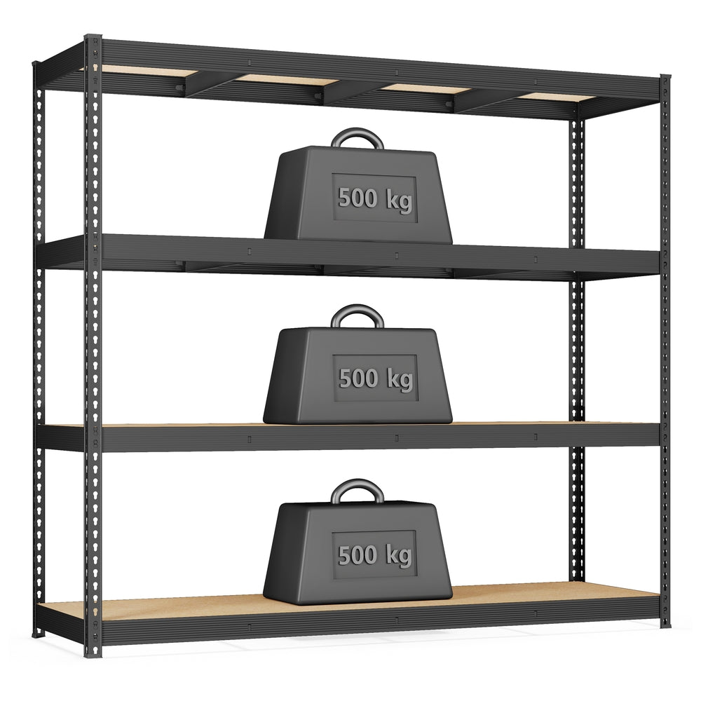 Heavy Duty Shelving Unit Garage Shelves 4-Tier 60 x 200 x 183 cm Ink Black - image 1