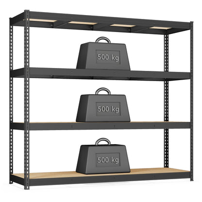 Heavy Duty Shelving Unit Garage Shelves 4-Tier 60 x 200 x 183 cm Ink Black - image 1