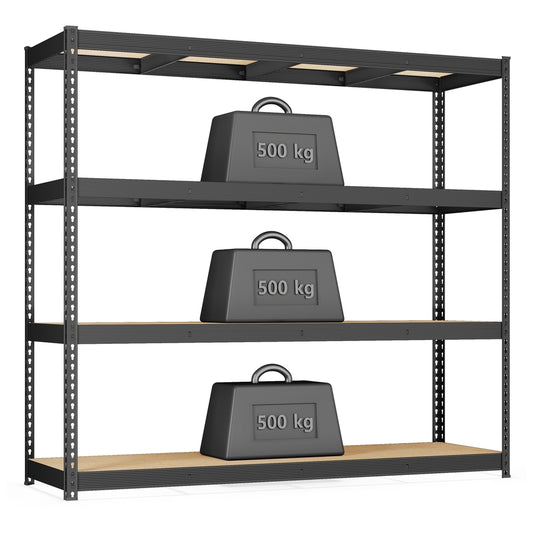 Heavy Duty Shelving Unit Garage Shelves 4-Tier 60 x 200 x 183 cm Ink Black - image 1
