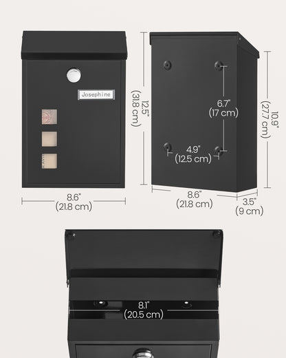 Wall Mounted Post Box 11.5 x 25.5 x 39.5 cm - image 15