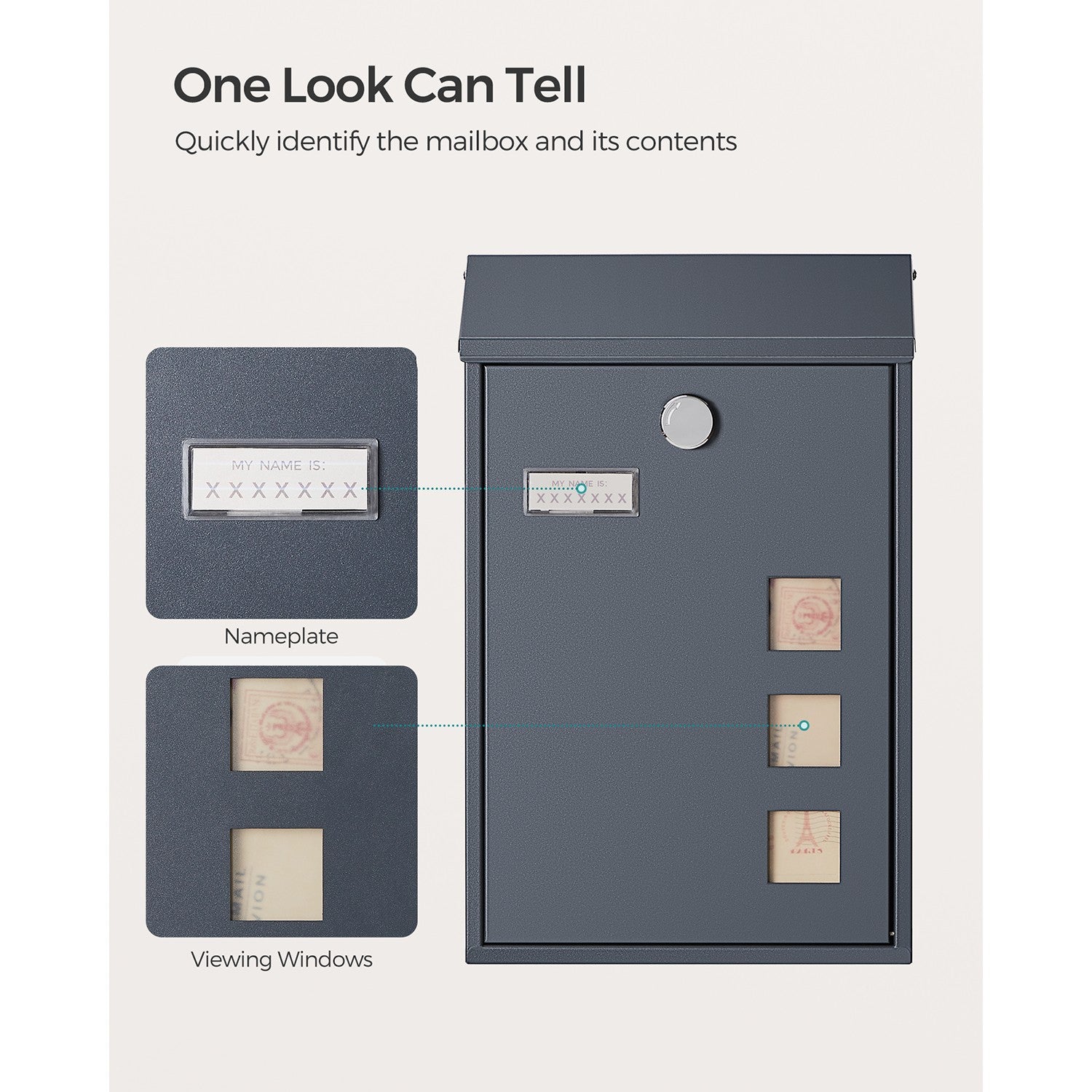 Wall Mounted Post Box 11.5 x 25.5 x 39.5 cm - image 22