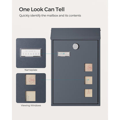 Wall Mounted Post Box 11.5 x 25.5 x 39.5 cm - image 22
