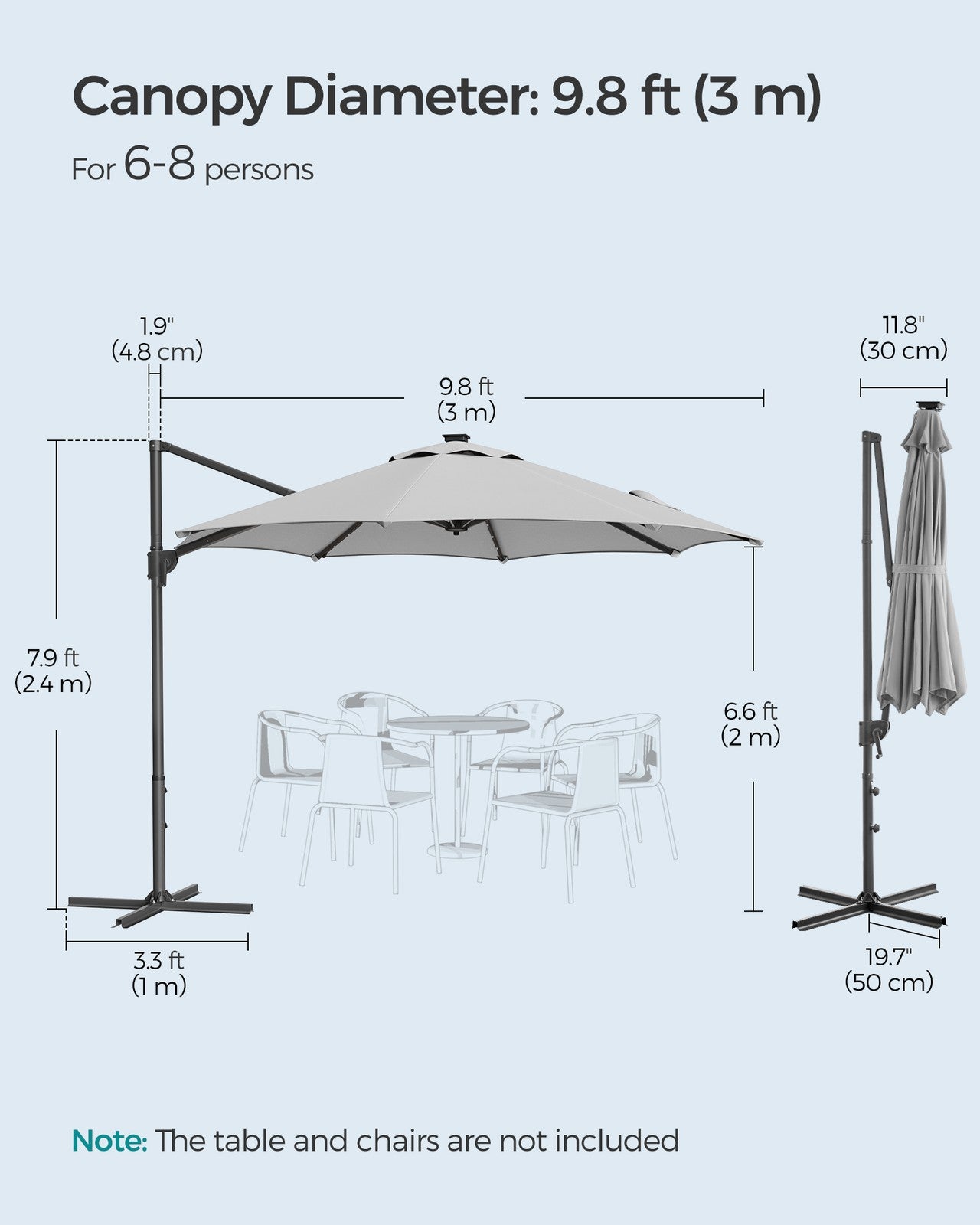 Garden Parasol Umbrella 3 m - image 7
